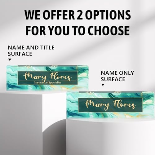 Personalized Name Plates for Office - Gifts for Teacher, Boss, Employee Appreciation - Desk Decor (Amber) - Image 2