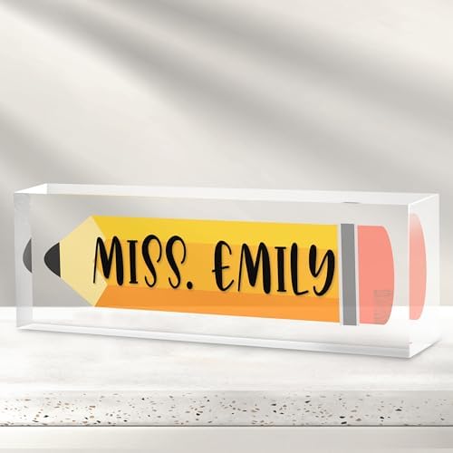 Custom Teacher Name Plate for Desk - Personalized Office Decor Gifts for Teacher Women - Teacher Appreciation Gifts for Women by Cryphart-CustomGiftExpert