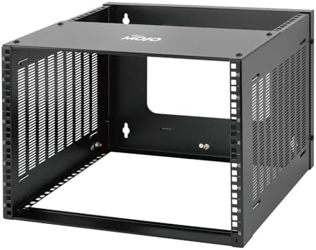 Tecmojo 8U Wall Mount Rack,8U Rack 13.9 inch Depth,132lbs(60kg) Weight Capacity,19" Network Rack for Shallow Server and IT Equipment, Network Switches,Patch Panel Bracket,Black by Tecmojo