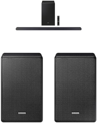 Samsung S700D 3.1ch Soundbar w/Wireless Dolby Atmos Audio, Ultra Slim Design, Q-Symphony, HW-S700D/ZA + Samsung 9500S Rear Speaker Kit - Wireless Dolby Atmos/DTS: X (SWA-9500S, 2021 Model), Black by Unknown