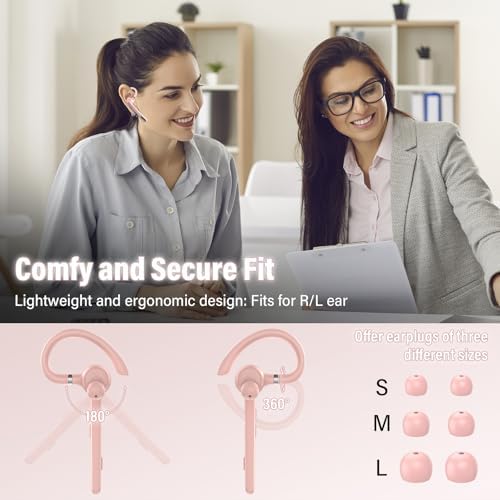Bluetooth Headset, 90Hrs Bluetooth 5.3 Earpiece, APTX HD Audio, Mute Button - Image 7