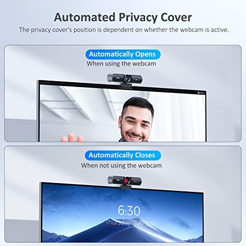 NexiGo HelloCam, 1080P Webcam with Windows Hello, True Privacy, Automatic Electronic Shutter, Computer Camera, Microphone, Facial Enhancement, HD USB Web Cam (Renewed) - Image 3