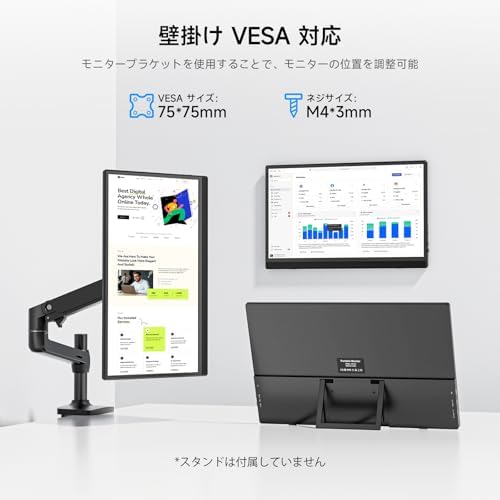Portable Monitor Travel Monitor for Laptop with Foldable Stand & Carry Case (Standard 3) - Image 3