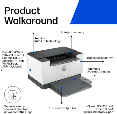 HP LaserJet M209dw Wireless Printer, Print, Fast speeds, Easy Setup, Mobile Printing, Best-for-Small Teams, Instant Ink Eligible - Image 4