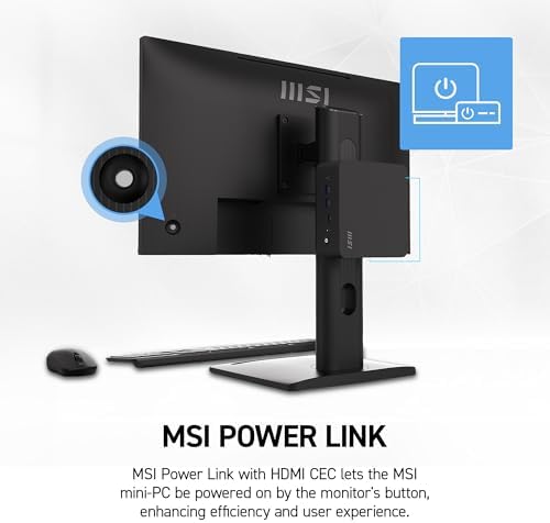 msi PRO MP272 E14C 27-inch IPS 1920 x 1080 (FHD) Office Monitor, 144Hz, Free-Synch, HDMI, USB C (15W Power Delivery), VESA Mountable, Tilt, Speaker, 4-Side Slim Bezel 1ms, Black - Image 7
