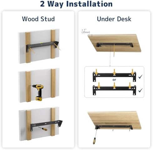 1U Vertical Wall-Mount Rack - 19" Steel Wall & Under-Desk Bracket for Server, Network Switch, or Patch Panel, Supports up to 121lbs, for Cabinet or Server Room, JHSVR-1U - Image 7
