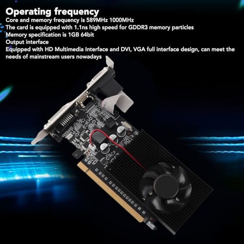 ASHATA GT 210 Graphics Card, 1GB DDR3 64Bit, PCI Express 2.0, DirectX 10.1, Single Fan, HDMI DVI VGA Interface for PC - Image 3