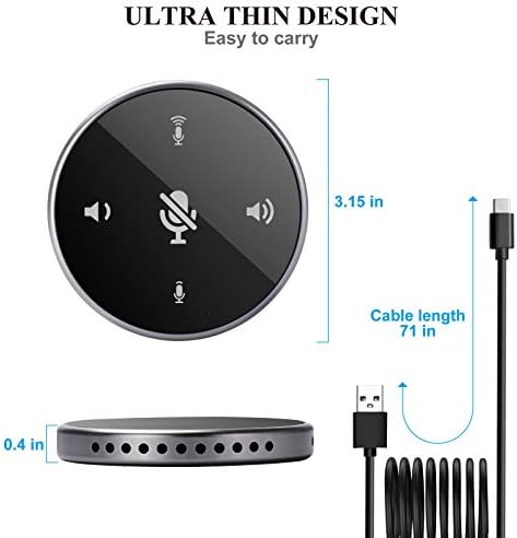 Upgrated USB Conference Microphone with Speaker,Laptop Omnidirectional Computer Mic with Touch-Sensor to Mute/Volume,for Zoom Meetings,Skype,VoIP Call,Interview,Christmas Stocking Stuffers Surprise - Image 5