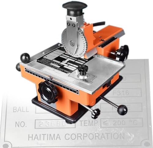 Semi-Automatic Manual Desktop Marking Machine Metal Nameplate Carving Tool for Dog Tag Copper Aluminum Stainless Steel Wooden Plastic PVC Card(4mm,Semi-Automatic) by Unknown