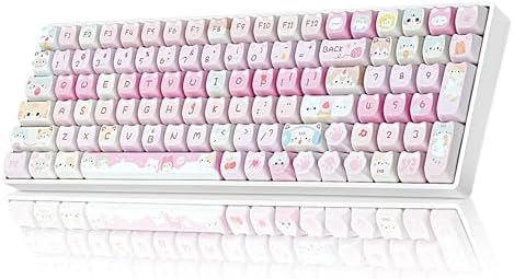 ZORNHER ZH100 Wireless Cat Mechanical Keyboard,98% Pink Cute Creamy Keyboard with Number Pad,Full Size Girly Kitty Gaming Keyboard,Meow Meow Squad Keycaps,Creamy Souding Linear Switches by Zornher