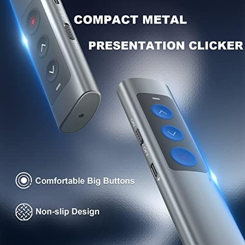 Metal Presentation Clicker for PowerPoint with 2‑in‑1 USB/Type C Receiver - Image 3
