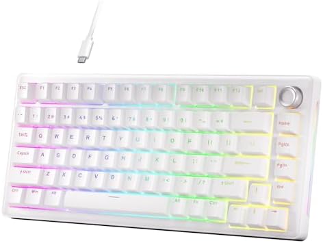 DIERYA DK81E 75% Mechanical Gaming Keyboard, Hot-Swappable, Wired, White by DIERYA