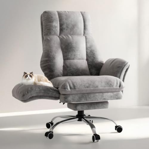 Big and Tall Office Chair, Flip Armrests for Pets & Cross Legged Sitting by HOMRELEXA