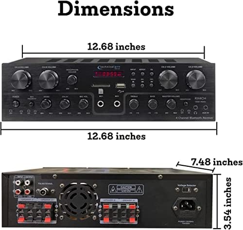 Technical Pro Home Theater System Kit with 1000 W 4 ch Bluetooth Receiver - Image 2