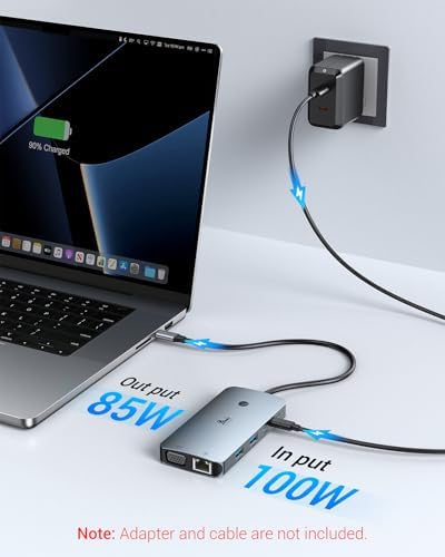 4 Monitors Docking Station 4K HDMI 9-in-1 LIONWEI USB C Hub for Laptop Mac - Image 5