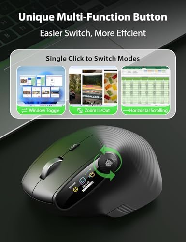 Transformers Vertical Ergonomic Mouse with LED Screen & Knob Control Black - Image 4