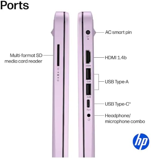 HP 14" Business Laptop Computer with 1-Year Office 365, Intel Quad-Core N150 Processor, 4GB RAM 384GB Storage (128GB UFS+256GB SD Card), Windows 11 Home, PLUSERA Earphones, Honey Lavender - Image 4
