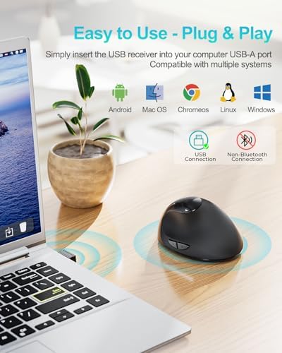 Lekvey Ergonomic Mouse, Rechargeable Wireless Mouse for Small Hands, Black - Image 4