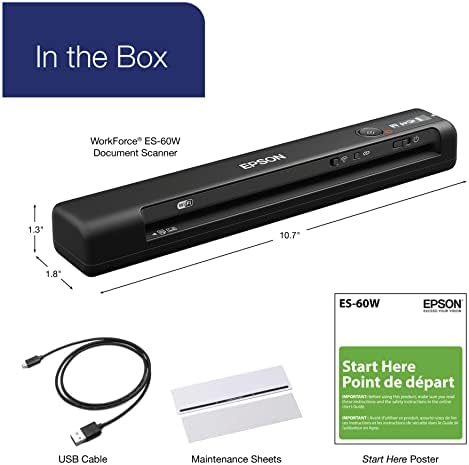 Epson Workforce ES-60W Wireless Compact Mobile Document Scanner - Image 7