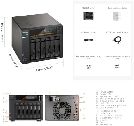 Asustor Lockerstor 6 Gen3 AS6806T 6 Bay NAS for Enthusiast (Diskless) - Image 3
