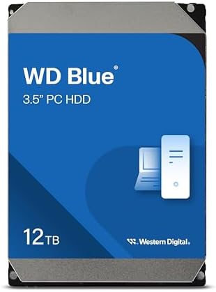 Western Digital 12TB WD Blue Internal Hard Drive HDD - 7200 RPM, SATA 6 Gb/s, 512 MB Cache, 3.5" - WD120EAGZ by WesternDigital