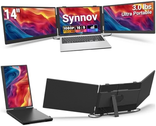 14" Laptop Screen Extender, 3lbs Lightweight & Portable Monitor for Laptop by SynnovLaptopScreenExtender
