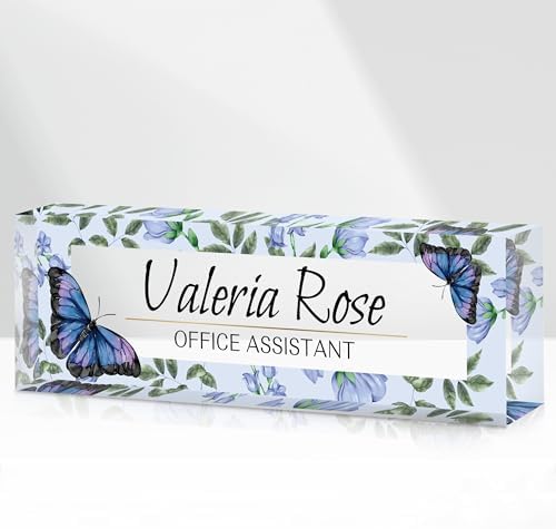 Custom Name Plate for Desk, Acrylic Desk Name Plate Personalized, Employee Appreciation Gifts, Office Desk Accessories for Woman Teacher Nurse, Coworker Gifts for Manager Assistant by DOCRAGI