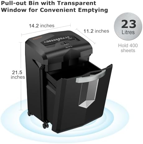Bonsaii 18-Sheet Cross-Cut 60-Min Run Heavy Duty Paper Shredder - Image 6
