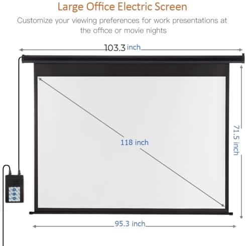 Auto Motorized Projector Screen with Remote Control, 120 inch, 4:3 Ratio - Image 2
