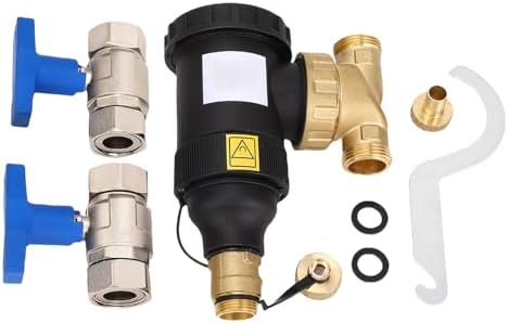 Magnetic Boiler Filter 3/4 Inch Connector 5μm Filtering Accuracy Brass Wall Mounted for Heating or Cooling System by Eujgoov
