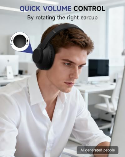 AOC USB Headset with Microphone for PC, Over-Ear Wired Headphones with Mic, Noise-Cancelling Boom, 40mm Audio Drivers, USB-A/C Compatibility for Office, Call Centers & Online Meetings (Black) - Image 5