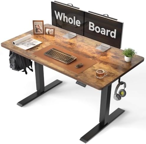 CubiCubi 48 x 24 One-Piece Electric Adjustable Standing Desk, Vintage Brown by CubiCubi