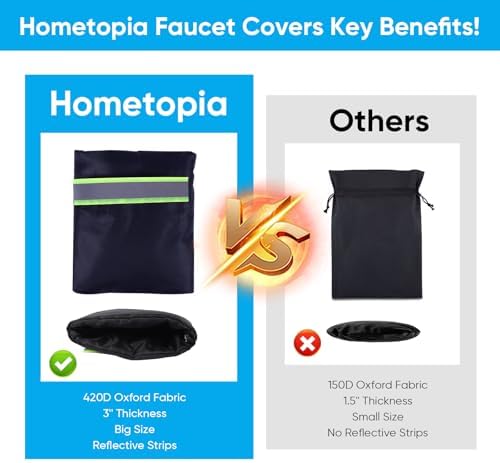 Outdoor Faucet Covers for Winter,20 Pack Pro 8.3" H x 6.7" W Outdoor Hose Bib Covers for Winter Freeze Protection Outside Spigot Cover insulated Reusable Waterproof backflow Cover,Black - Image 7