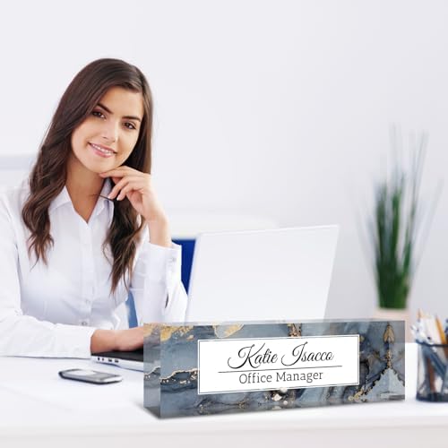 Desk Name Plate Personalized, Custom Name Plate for Desk, Acrylic Desktop Accessories, Office Gift & Decor for Women Men, Teacher Nurse Boss Employee Appreciation Gifts - Image 6
