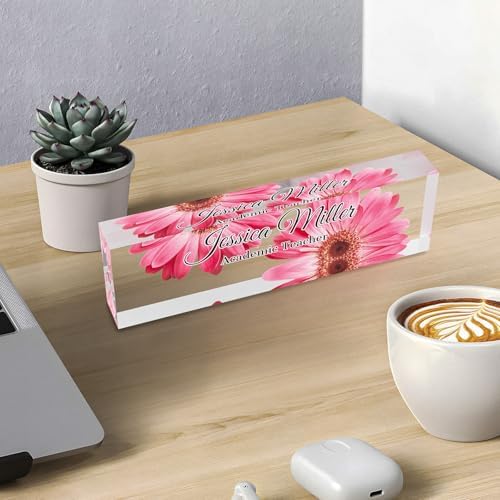 Personalized Acrylic Office Desk Name Plate with Name and Title Printing - Image 3