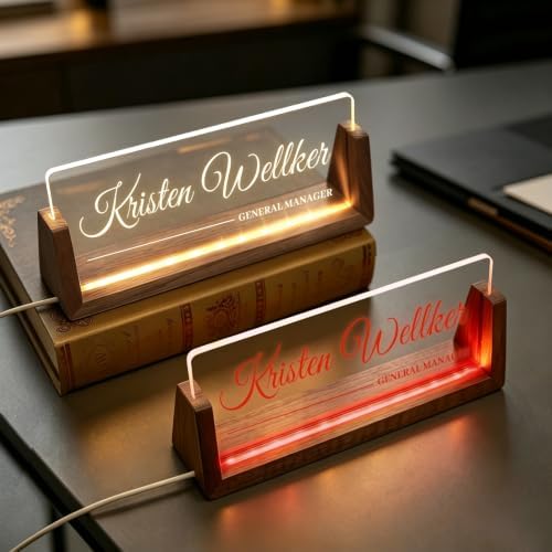 Illuminated Name Plate for Office Desk, Glowing Acrylic Desktop Plaque with Customized Text, Personalized Gifts for Teachers, Colleagues, Premium Employee Appreciation Gifts, Stylish Office Decorations for Men Women - Image 2
