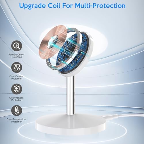 Magnetic Wireless Mag Safe Charger iPhone Stand,Magnet Wireless iPhone Charger Stand 6FT Fast Mag-Safe Charging Station Pad for Apple iPhone 16 Pro Max/16/16 Plus/15 Pro Max/14/13/12,AirPods Pro 2/3/4 - Image 4