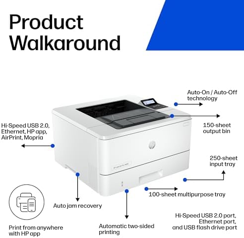 HP LaserJet Pro 4001dn Black & White Printer, Print, Fast speeds, Easy Setup, Mobile Printing, Advanced Security, Best-for-Small Teams, Ethernet/USB only - Image 5