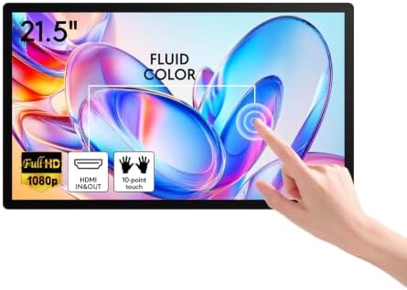 21.5 Inch Capacitive Touchscreen Industrial Monitor, HDMI/VGA/USB Ports, VESA Mount, Embedded Design for Industrial Control, Advertising, POS, Kiosk & Mirroring by Unknown