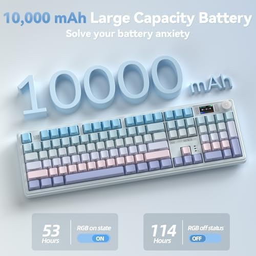 LINGBAO K108 Pro Wireless Mechanical Creamy Keyboard with Number Pad & Knob - Image 5