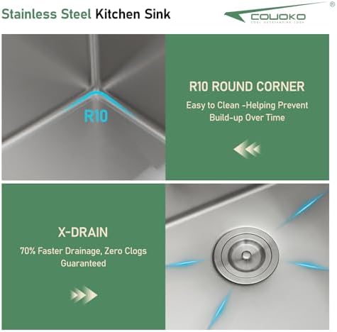 30 Inch Drop In Kitchen Sink with Faucet Combo and Cup Washer - Image 6