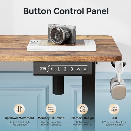 Small Electric Standing Desk, 35" Sit Stand Rising Desk - Image 4