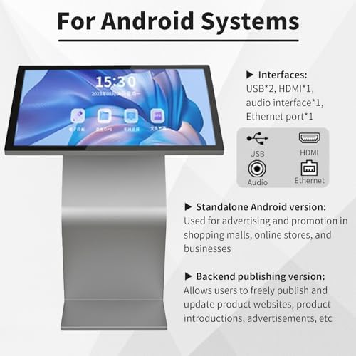 22/32 Inch Capacitive Multi-Touch Screen Industrial Monitor, 16:9 Display 1920 X 1080p, USB/HDMI/WiFi, Digital Signage Displays and Player for Advertising Silver-22Inch - Image 4