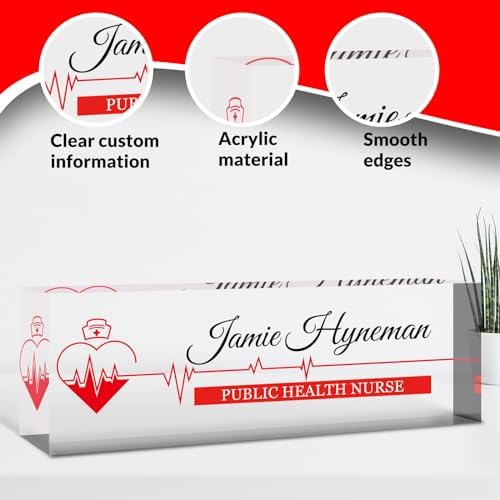 Desk Name Plate Personalized, Custom Name Plate for Desk, Acrylic Desktop Accessories, Office Gift & Decor for Women Men, Teacher Nurse Boss Employee Appreciation Gifts - Image 3