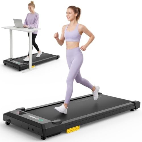 UREVO Smart Walking Pad, Standing Desk Treadmill with Double Shock Absorption, Quiet Operation, Workout APP with Track Insights and MIIT Mode, Plug and Play, Remote or APP Control for Home Office by UREVO