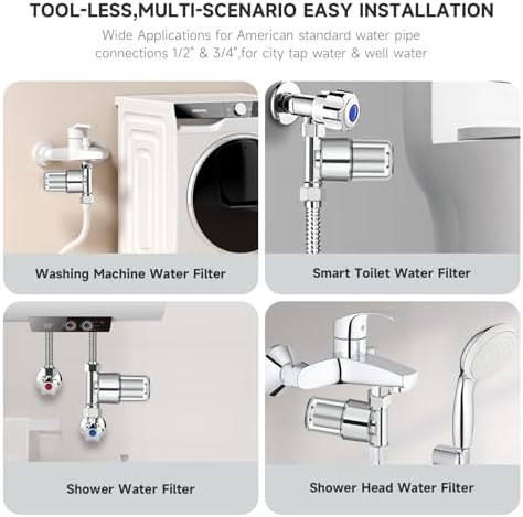 Washing machine water filter, capable of filtering out impurities of 40 microns in water, protecting household appliances. Suitable for water heaters and showers, (silver) - Image 2