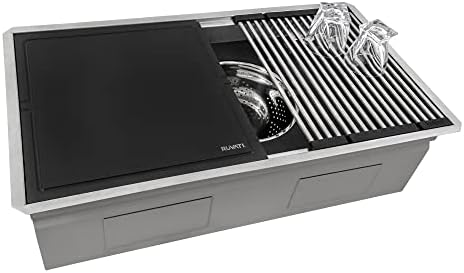 Ruvati 33-in Two-Tier Workstation Kitchen Sink with Accessories - RVH8224 by Unknown