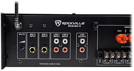 Rockville RCS180-6 180W 6-Zone 70V Commercial Amplifier with Bluetooth - Image 3