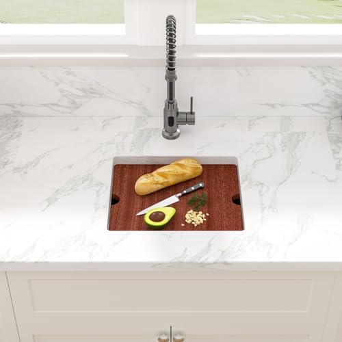Sarlai 17 Black Undermount Bar Sink 17 x 15 Inch Workstation Bar Prep Sink - Image 3
