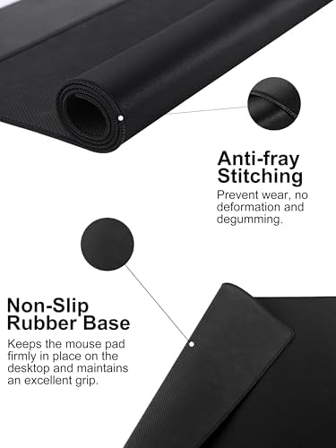 TopMade Wireless Charging Mouse Pad, 31.5"x15.75" XXL Extra Large Gaming Mousepads Waterproof Desk Pad with Ultra-Smooth Surface, Non-Slip Base, Classic Black Computer Desk Mat for MacBook, PC, Laptop - Image 5